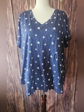 NWT Cynthia Rowley Knit Printed Star Tee Plus Size 3X